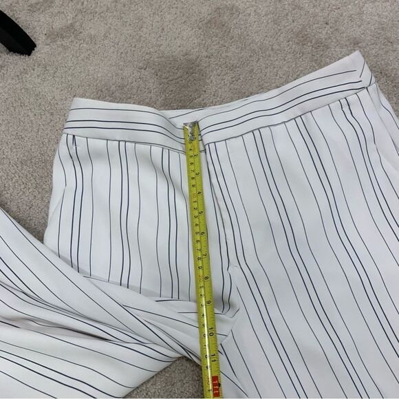 BANANA Republic tailored performance white black pinstriped culottes pants Sz 8 - Picture 5 of 8